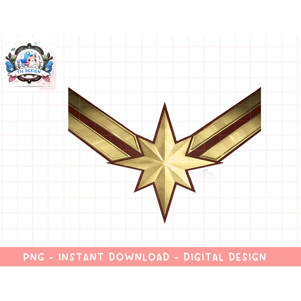 Captain Marvel Gleaming Chest Logo Graphic T-Shirt png, sublimation.jpg