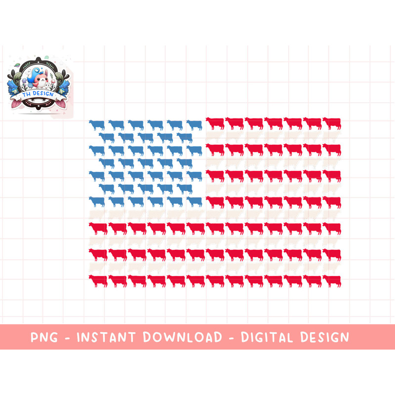 Cow American Flag Heifer US 4th Of July Farm Cattle USA Gift png, sublimation.jpg