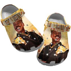 comedy prince akeem crocs, coming to america clog shoes unisex, coming to america crocs, movie clog shoes, movie crocs
