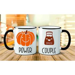 pumpkin spice mug set, pumpkin spice power couple, fall power couple, pumpkin season mug, pumpkin and pumpkin spice, pum