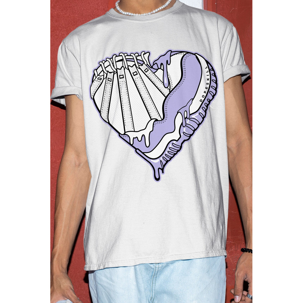 Heart Jordan 11 Graphic To Match Jordan 11 Low Pure Violet T-shirt, Jordan 11 Low Pure Violet T-shirt, Jordan 11 Shirt