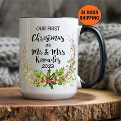 first christmas together mug, first christmas, mr & mrs christmas mug, christmas 2022 mug, first christmas, our first ch