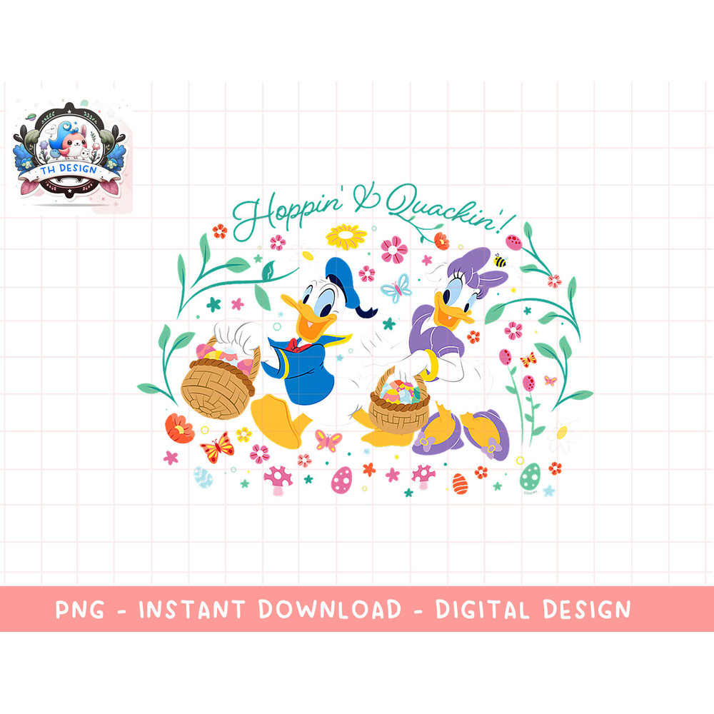 Disney Donald Duck and Daisy Duck Easter Hoppin’ & Quackin’ png, sublimation.jpg