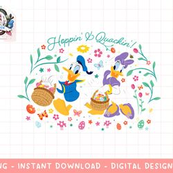 disney donald duck and daisy duck easter hoppin & quackin png, sublimation.jpg