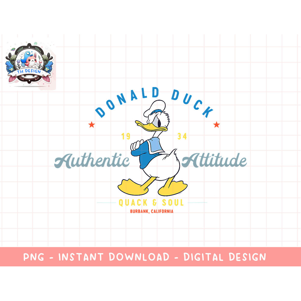 Disney Donald Duck Authentic Attitude Retro Vintage png, sublimation.jpg