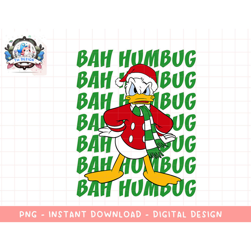 Disney Donald Duck Bah Humbug Christmas Text Stack png, sublimation.jpg