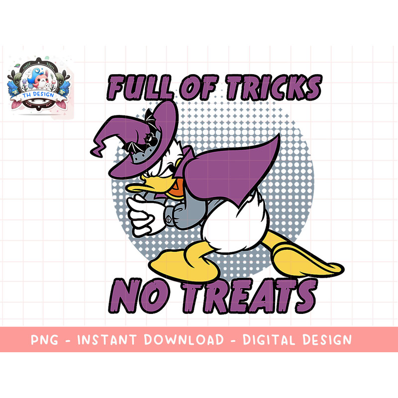 Disney Donald Duck Full of Tricks No Treats 80s Halloween png, sublimation.jpg