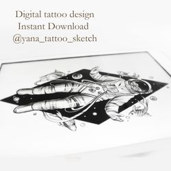 Astronaut Tattoo Design Spaceman Tattoo Designs Space Tattoo Sketch, Instant download PDF, JPG, PNG