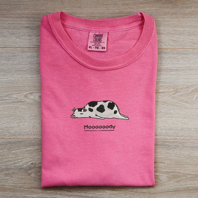 Embroidered farm animal Comfort Colors Shirt, cow Shirt, Comfort Colors Shirt, Comfort colors T shirt, Embroidered T shirt - 2.jpg