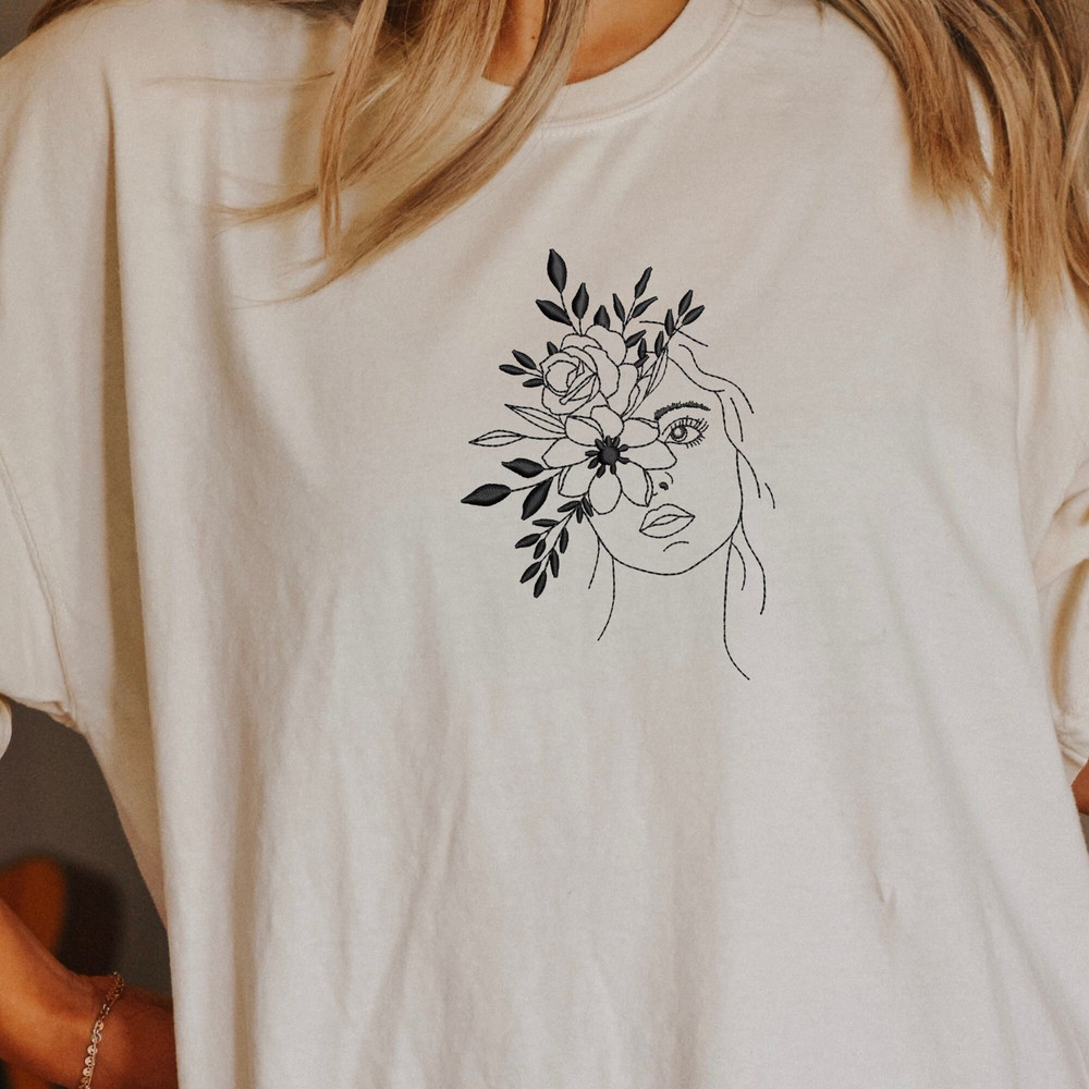 EMBROIDERED flowers shirt, wildflowers shirt, comfort colors shirt, nature tee, wildlife, floral shirt, embroidered shirt, embroidered tee - 1.jpg