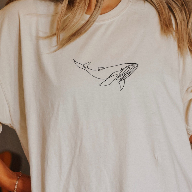 EMBROIDERED whale shirt, embroidered t-shirt, comfort colors shirt, ocean shirt, beach shirt, blue whale, california, summer shirt, animals - 1.jpg