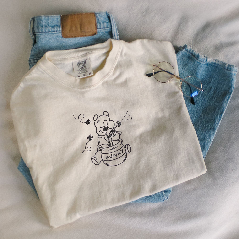 Hunny embroidered shirt, honey t-shirt, comfort colors embroidered shirt, embroidered t-shirt, embroidery, comfort colors embroidered - 1.jpg