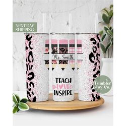 pink cheetah glitter teacher tumbler , teacher gifts, teacher cup, teacher appreciation gift, teacher appreciation week