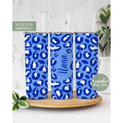 leopard cheetah nanatumbler for nana mother's day gift - cute birthday gift for nana - nana travel, to go cup, blue tumb