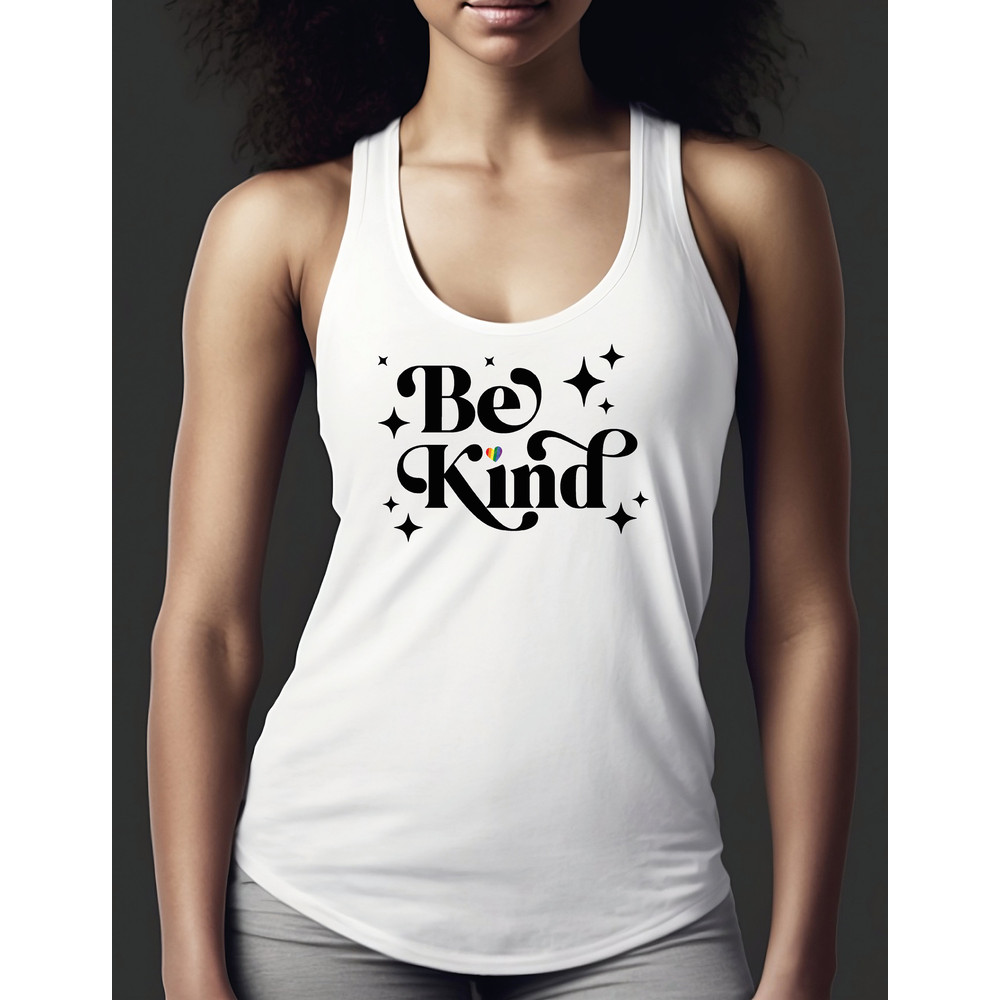 Be Kind LGBTQ Crop Top Tank, Lesbian Pride Racerback Tank, LGBTQ Girls Crop Tank, Be Kind Rainbow Racerback Gift-437 - 1.jpg