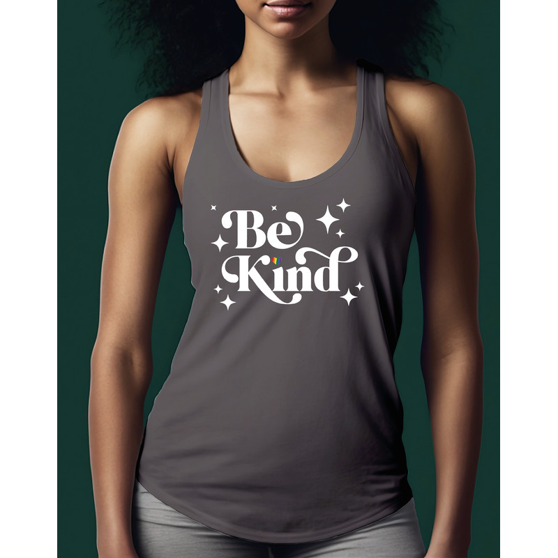 Be Kind LGBTQ Crop Top Tank, Lesbian Pride Racerback Tank, LGBTQ Girls Crop Tank, Be Kind Rainbow Racerback Gift-437 - 2.jpg