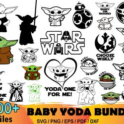 100 baby yoda bundle svg, star wars svg, the child svg
