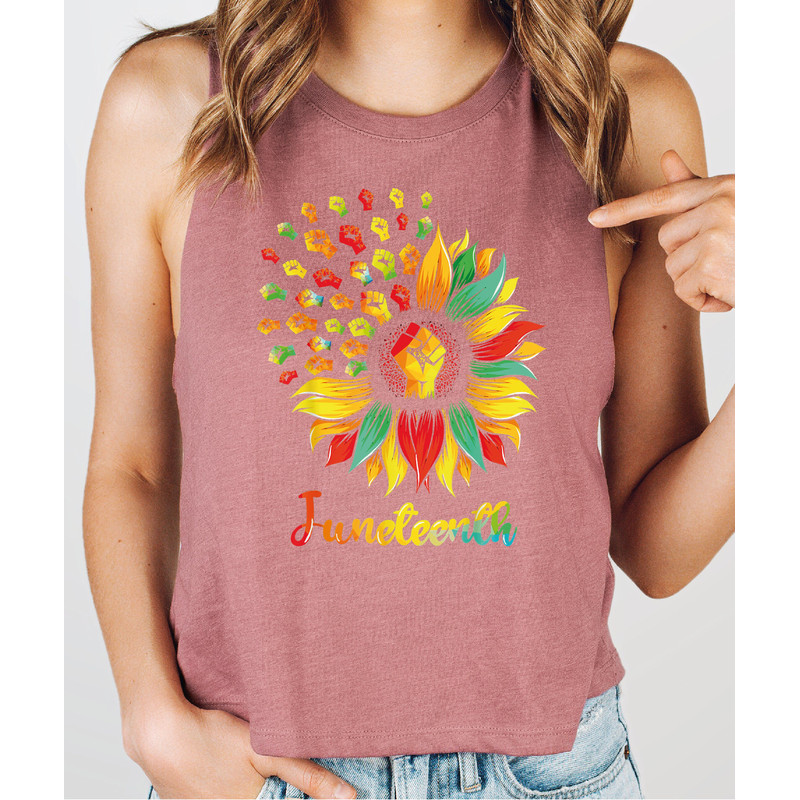 Juneteenth Crop Top Tank,  Black History Racerback Tank, Black Culture Crop Top Tank, Black Lives Matter Racerback Tank,  Gift-445 - 3.jpg