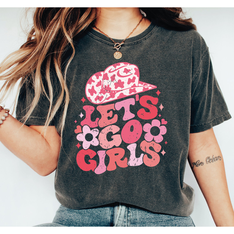 Lets Go Girls Comfort Colors Shirt , Retro Lets Go Girls Bachelorette Party Shirt, Bridal Party Shirt, Nashville Girls Trip Shirt, Gift436 - 1.jpg