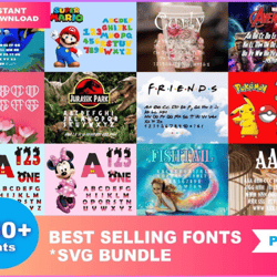 250 best selling fonts svg bundle, calligraphy font svg