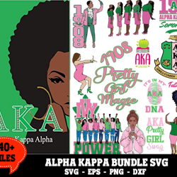140 alpha kappa alpha bundle svg, sorority svg, aka svg