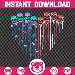 american flag heart skull png 4th of july 2021 skull lover merica png, american png, usa flag png, patriot png, 4th of j