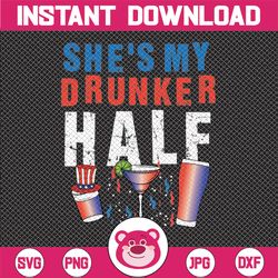 mens she's my drunker half png 4th of july matching boyfriend husband  patriotic american, patriot png, 4th of july subl