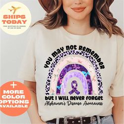 alzheimers awareness rainbow shirt, alzheimer's awareness support squad shirt, alzhiemer's awareness month shirt, purple