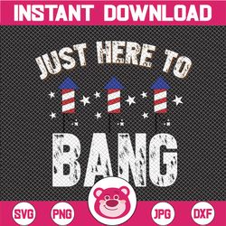 just here to bang png 4th of july flag fireworks firecrackers independence day  png sublimation
