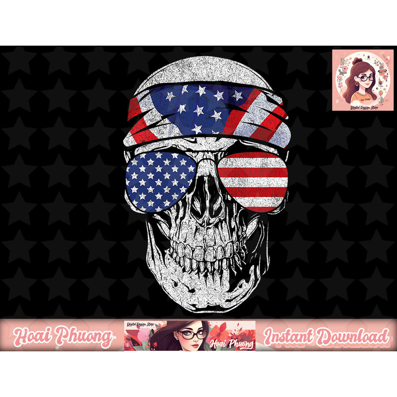 American Flag Skull July 4th png, instant download.jpg