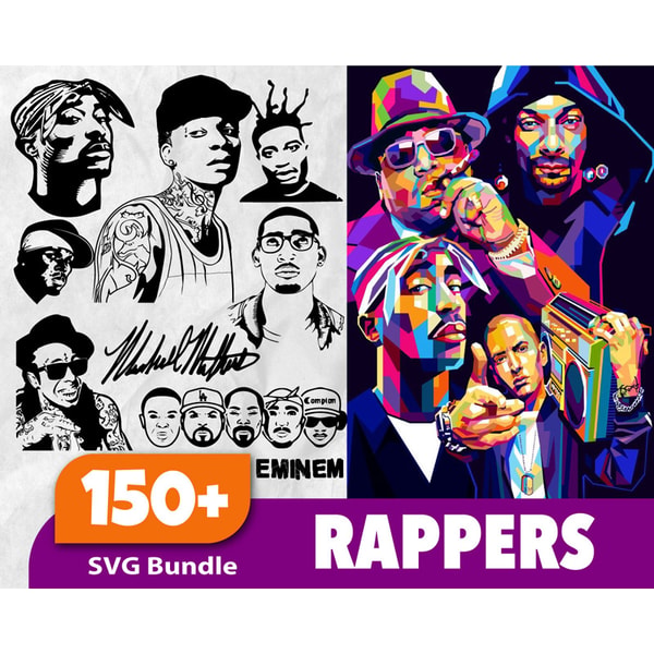150 Male Rapper Bundle, Trending Svg, Rapper Bundle Svg - Inspire Uplift
