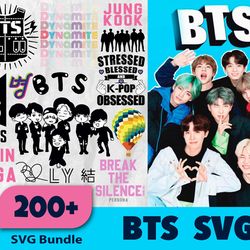200 bts bundle chibi, trending svg, bts chibi svg