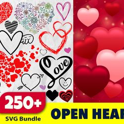 250 open heart bundle, trending svg, heart bundle svg