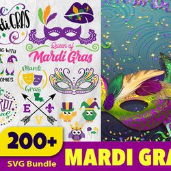 200 mardi gras svg bundle, trending svg, mardi gras bundle