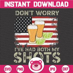 don't worry i've had both my shots png american flag 4th of july, tequila love, salt and lime funny vaccination tequila