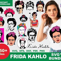 150 frida kahlo svg, frida kahlo bundle svg, frida kahlo faces svg
