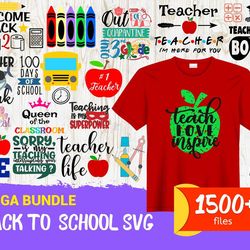 1500 back to school bundle, back to school svg, school svg