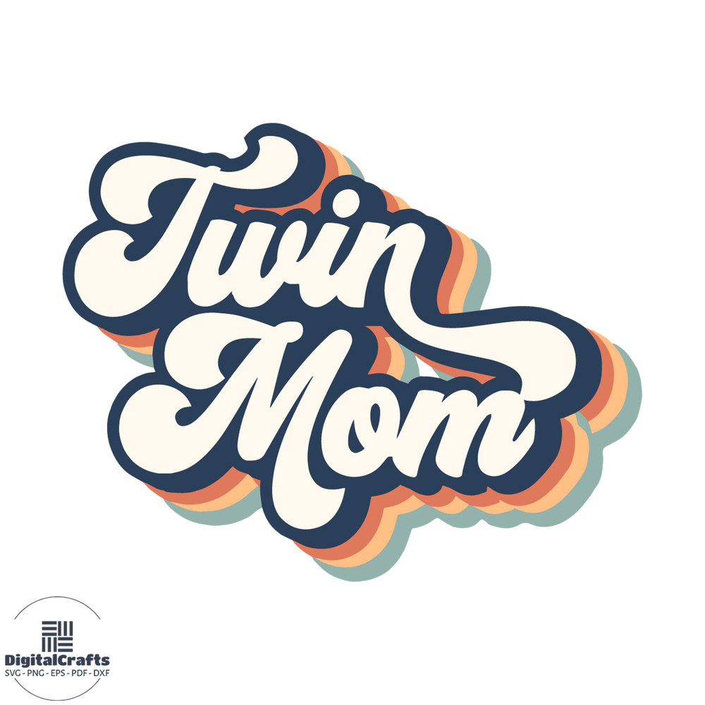 Twin Mom Retro Mothers Day SVG Graphic Designs Files