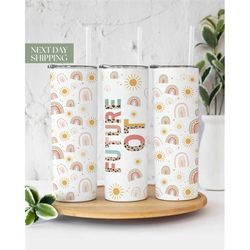 future occupational therapist boho rainbow leopard 20oz skinny tumbler for future ot - future ot tumbler - ot student tu