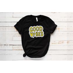 good vibes lightning bolt t-shirt, good vibes tee, retro t-shirt, positive vibes, positive energy, positive vibes only,