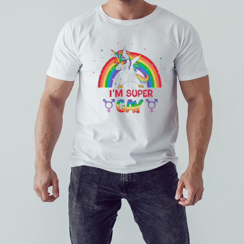 I Am Super Gay Cute Gay Unicorn shirt, Unisex Clothing, Shirt for Men Women, Graphic Design, Unisex Shirt