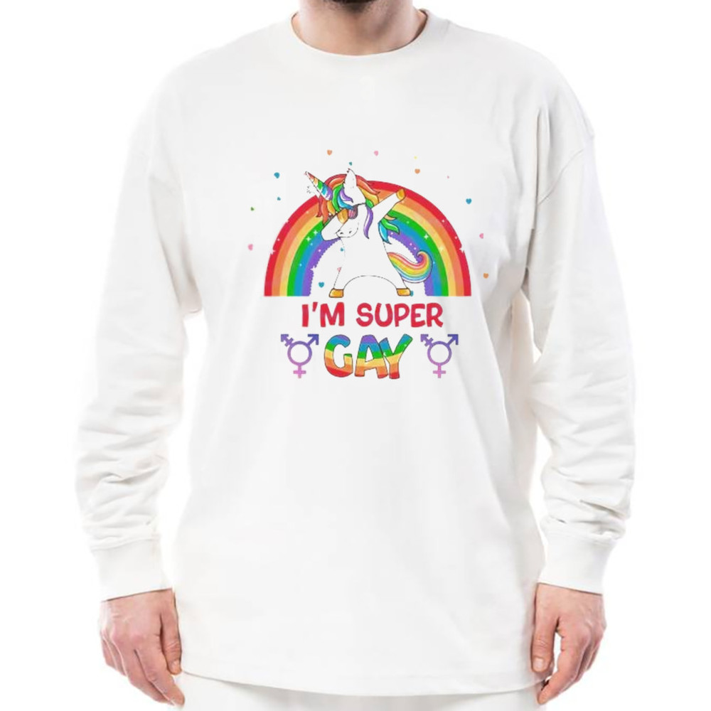 I Am Super Gay Cute Gay Unicorn shirt, Unisex Clothing, Shirt for Men Women, Graphic Design, Unisex Shirt