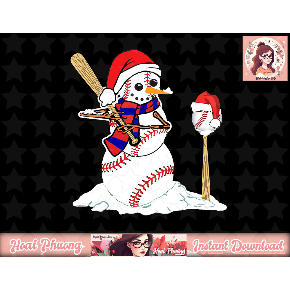 Baseball Christmas Snowman Playing Baseball png, instant download.jpg