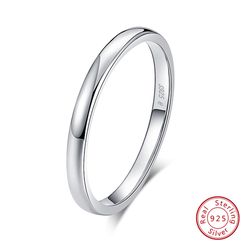 925 Sterling Silver Stackable Finger Rings for Women Wedding Ring High Polishing