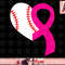 Baseball Heart Pink Ribbon Cool Breast Cancer Awareness Gift png, instant download.jpg