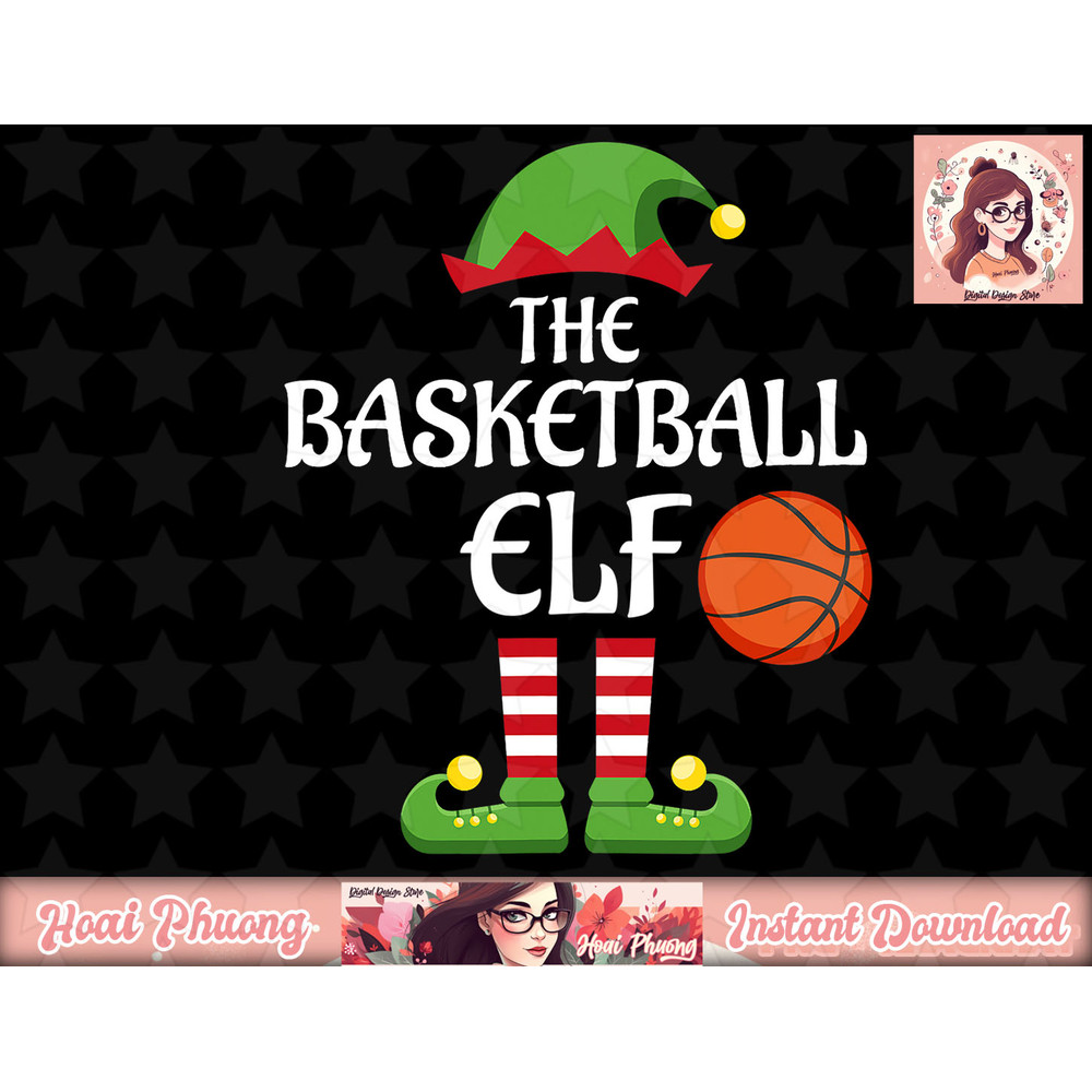 Basketball Elf Family Matching Group Christmas Sporty png, instant download.jpg