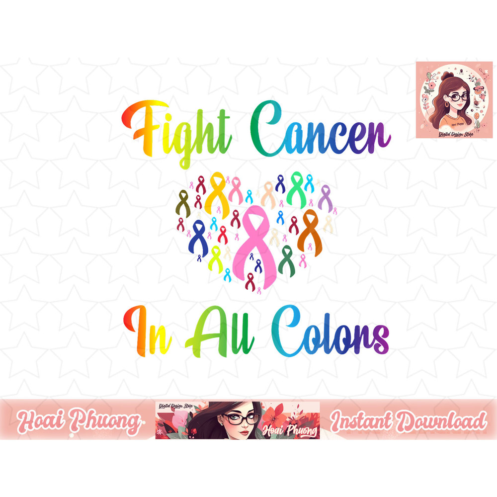 Beating Cancer, Fighting Cancer Colors, Cancer Awareness png, instant download.jpg