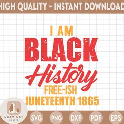 i'm black history and free-ish juneteenth svg png jpg, for the culture, black power, black excellence
