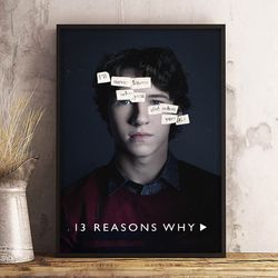 13 reasons why decoration, 13 reasons why poster, 13 reasons why wall art, 13 reasons why home decor, reasons why print