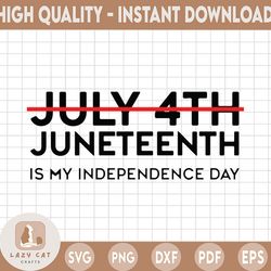 juneteenth is my independence day not july 4th svg, png jpeg text file, cricut or silhouette cutting file